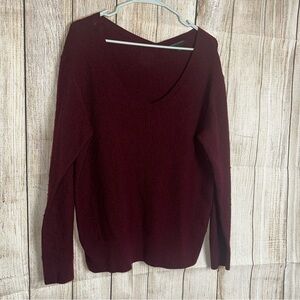 Banana Republic Deep Red V-Neck Sweater